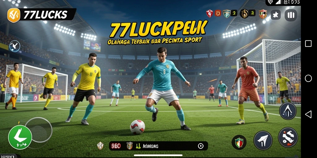 Tampilan seru gameplay dari 77LUCKS yang penuh aksi olahraga.