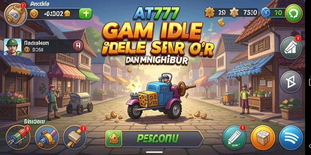 Tangkapan layar gameplay dari AT777 yang menunjukkan karakter dan visual yang menarik.
