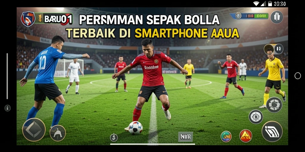 Tampilan menarik gameplay sepak bola BARU01 yang mendebarkan.