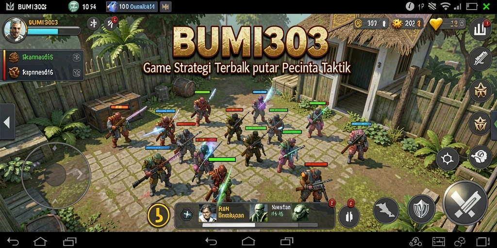 Tampilan gameplay BUMI303 yang menonjolkan taktik dan strategi.