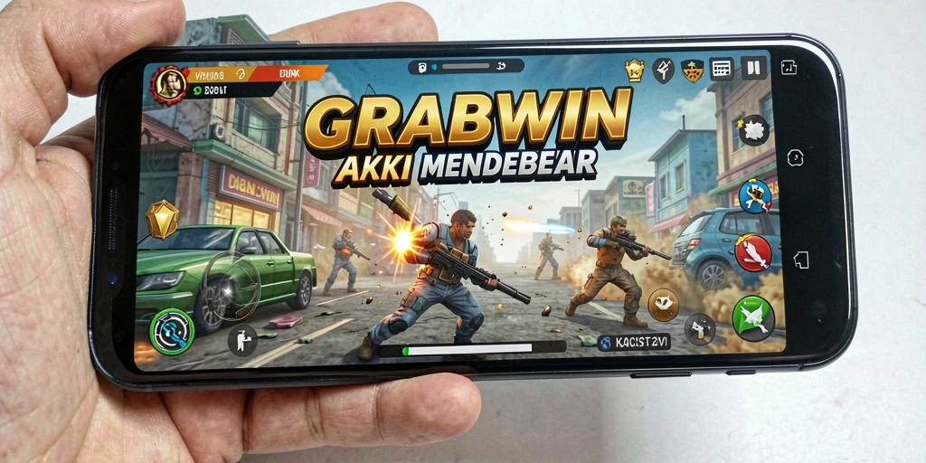 Tampilan dinamis dari gameplay aksi GRABWIN yang menegangkan.