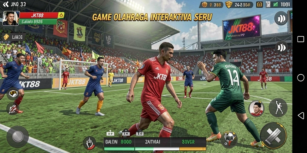 Screenshot gameplay JKT88 yang menampilkan aksi olahraga seru.