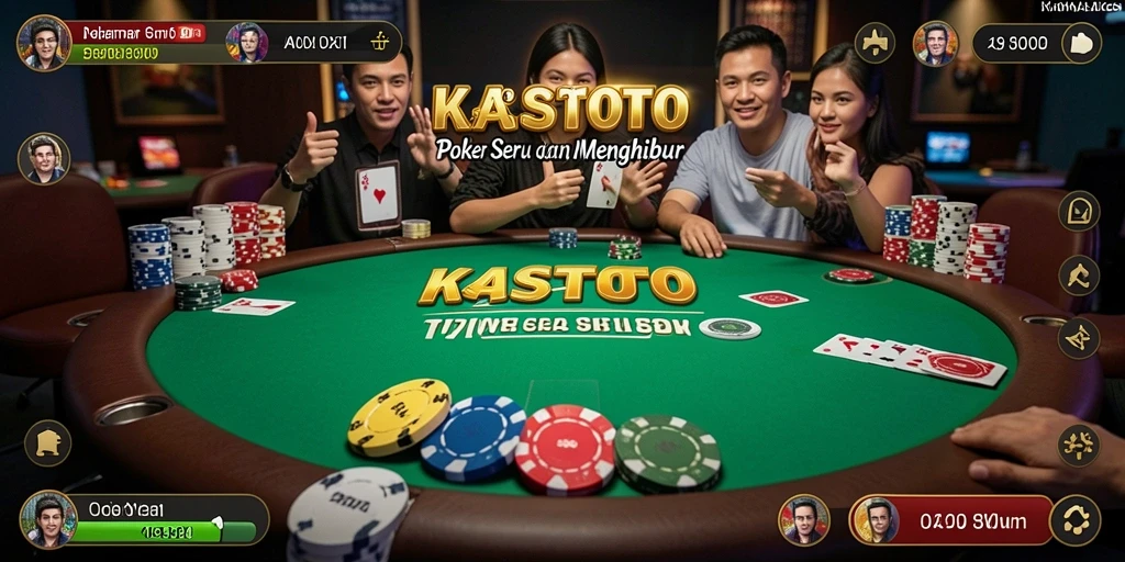 Screenshot gameplay KASTOTO menampilkan suasana permainan poker yang menarik.