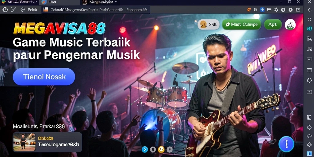 Screenshot utama MEGAVISA88 menampilkan gameplay seru dengan musik yang menggugah semangat.