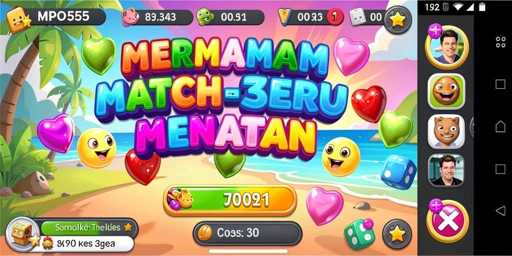 Screenshot gameplay MPO555 menampilkan aksi mencocokkan item yang seru.