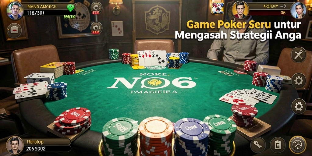 Tampilan gameplay seru di N06 dengan berbagai varian permainan Poker.