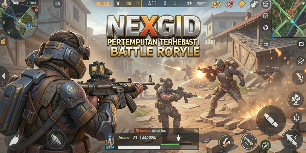 Tampilan seru gameplay <strong>NEXGID</strong> dalam pertempuran antar pemain.