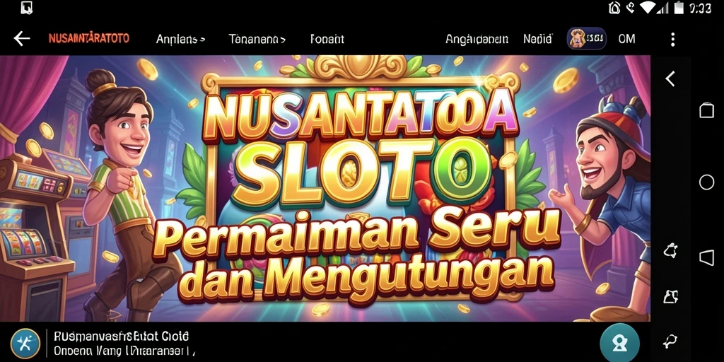 Screenshot dari gameplay NUSANTARATOTO yang menunjukkan keseruan slot.