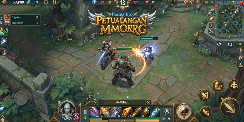 Tampilan gameplay <strong>RAP89</strong> yang epik dalam dunia MMORPG yang luas.