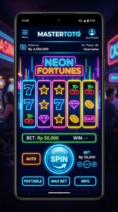 Tampilan utama aplikasi mastertoto yang user-friendly.